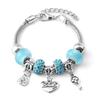 Vintage Handmade Alloy Large Hole Glass Bead Elephant Tree of Life Design Transparent Bracelet Multiple Styles Available