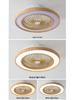 Japanese-Style Flush Mount Fan Light with Wood Grain, Chandelier for Living Room, Bedroom, Restaurant, 110V