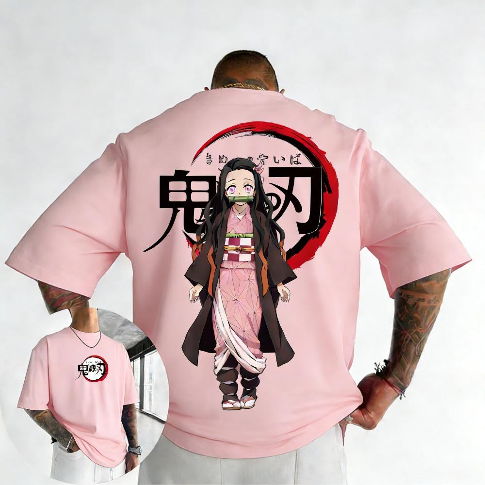 Plus Size Demon Slayer Anime Printed Men and Women Tshirt Casual Parent Child Top Fashion Cotton Summer Street Y2K Harajuku
