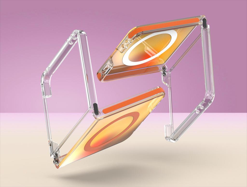 Husă magnetică Samsung Z Flip 7 Chameleon – Husă protectoare transparentă compatibilă cu șnur