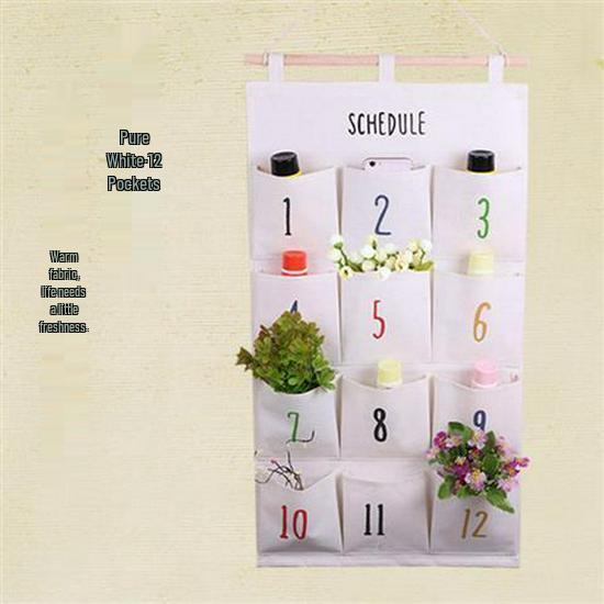 Multi-layer Fabric Hanging Storage Bag for Dormitory and Wardrobe Door, Wall-Mounted Phone Organizer