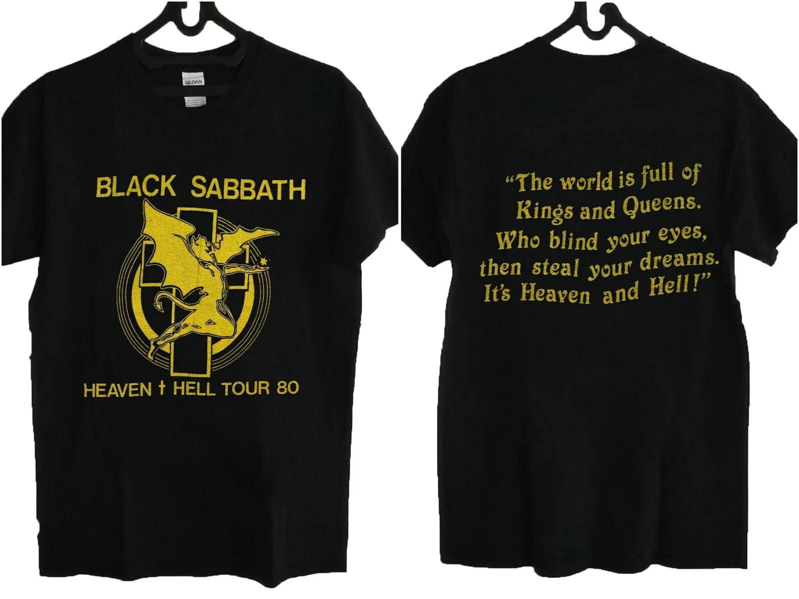 

American Black Sabbath Vintage Band T-Shirt 1980 Heaven and Hell Tour Men s T-Shirt Summer New Men s and Women s Streetwear 4XL
