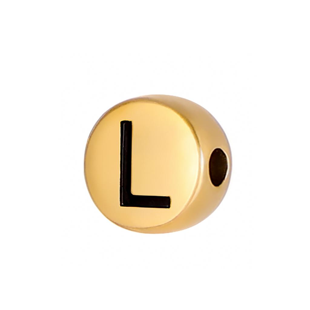 CARLIDANA High Polish Stainless Steel Letter Alphabet Beads Round Charms Pendants for Jewelry Making Diy Bracelets Necklace