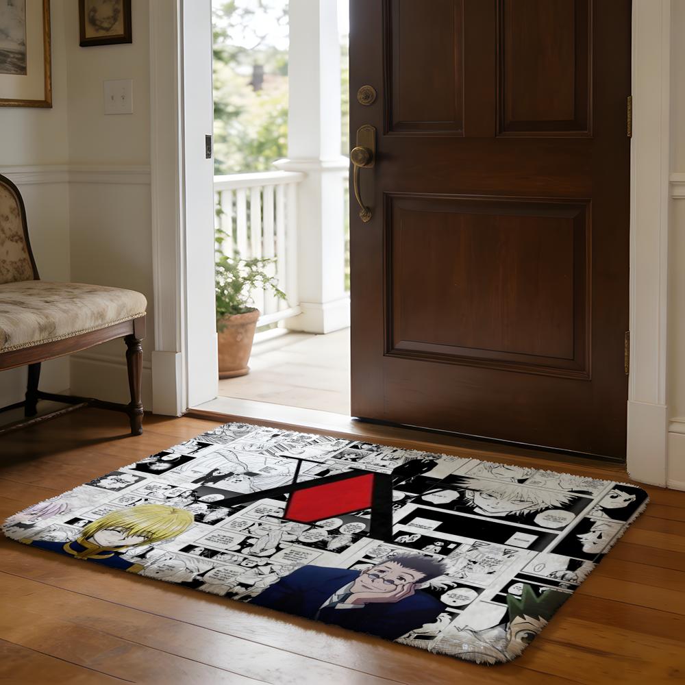 HHunter And HHunter Anime Floor Mat Soft Flannel Absorbent Mat Non-Slip Rug Home Bedroom Bathroom