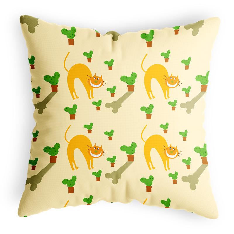 Small Fresh Pillowcase Multi-color Cartoon Cute Children's Chair Cushion Cover Square Dopamine Velvet Pillowcase