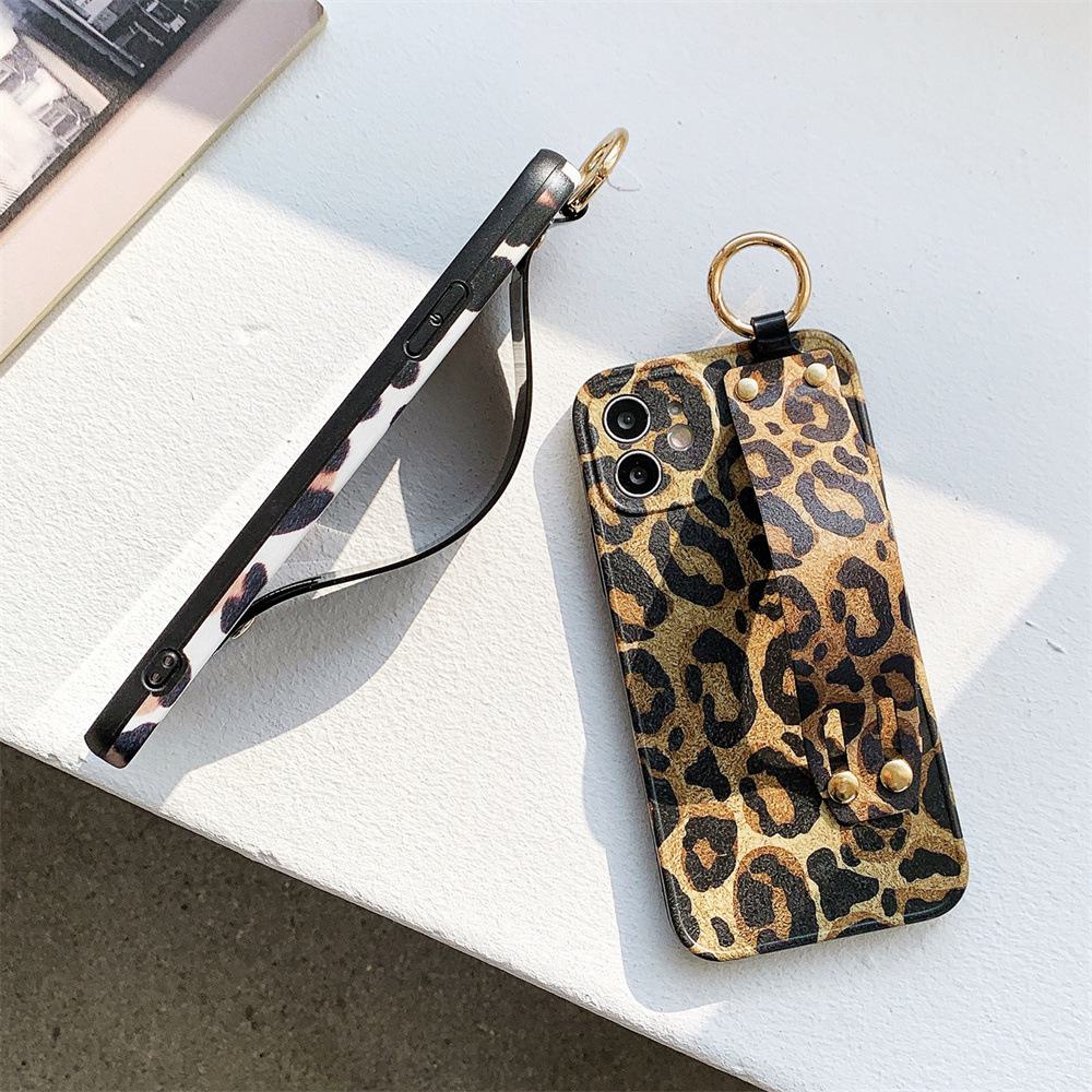 Leopard Print Apple iPhone Case, Fits 11/12 Pro Max, XR/XS Max, 14/13 Wristband