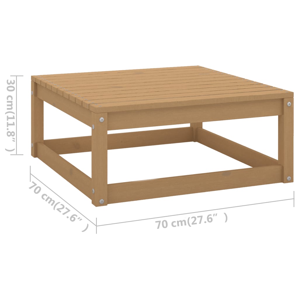 Garden Footstool with Cushions 2 pcs Solid Pine Wood