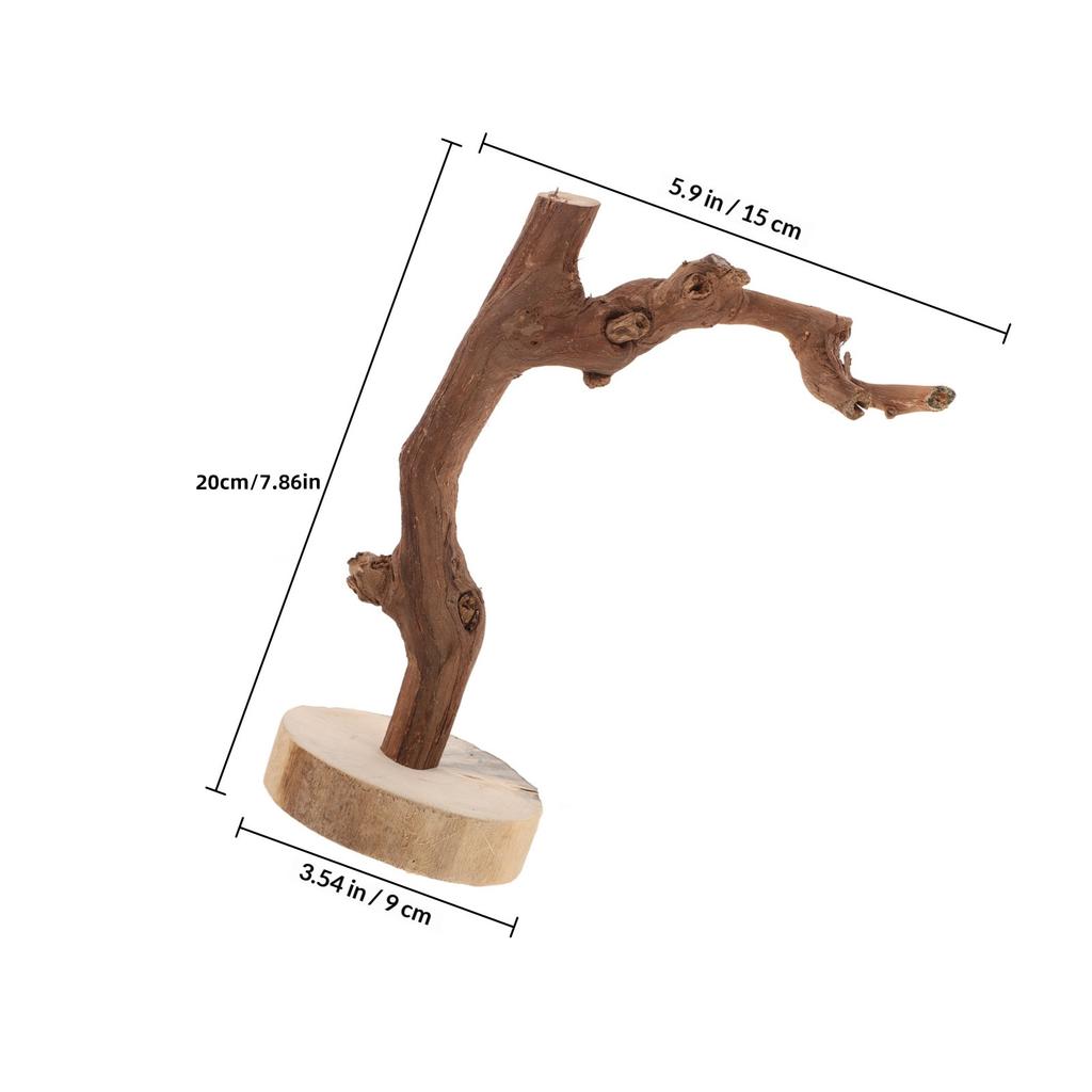 Parrot Perch Stand Wooden Strong Stable Base Bird Training Perch Indoor Desktop Parrot Standing Rack Bird Training Stand