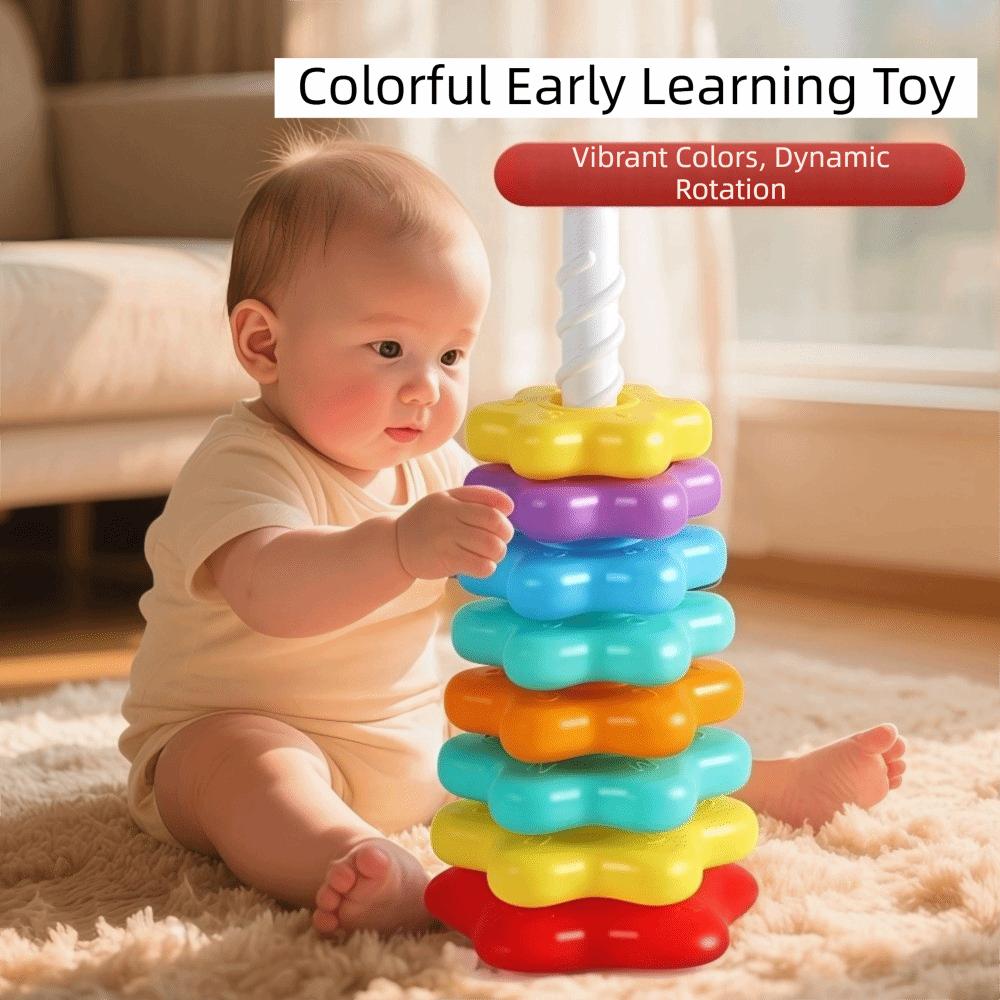 Rainbow Colored Spinning Stacking Toys Stacking Puzzle Baby Stacking Puzzle Kids Gift