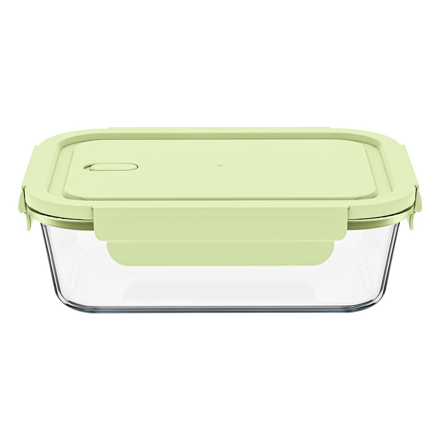 24-Piece 1040ml Green Borosilicate Glass Lunch Box Meal Prep Airtight Microwave Freezer Safe BPA Free Food Storage Containers 1040ml зелёный
