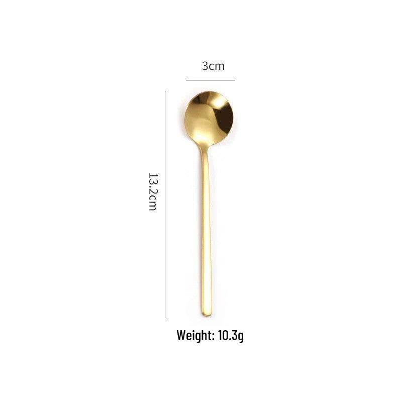 Stainless Steel Long Handle Round Head Spoon for Dining, Soup, Stirring, and Desserts.