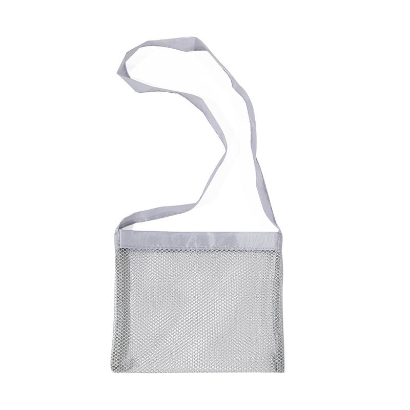 Netz-Strandtasche für Kinder Spielzeug-Organizer Netz Reißverschluss Verstellbarer Schultergurt Aufbewahrungstasche Kinder Muschelsammel-Tasche Runder Eimer