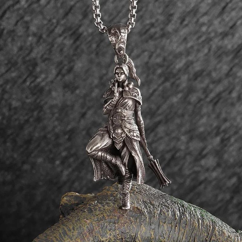 Sieben Engel Magischer Kreis Salomons Siegel Amulett Halskette Anhänger Herren Punk Retro Glücksbringer Schmuck