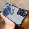 KEYSION Shockproof Plating Phone Case for Samsung A12 A22 4G Clear Soft TPU Glitter Jewelled Swan kickstand Back Cover for Galaxy M12