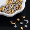 10pcs Stainless Steel Mini Heart Star Pendants Moon Necklace Charms for Earring Jewelry Making DIY Accessories Findings Supplies