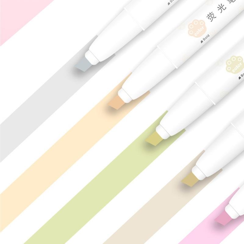 Double Ended Fluorescent Markers Gentle Color Designs Reduces Eye Strain Smooth Writing for School Office Supplies
