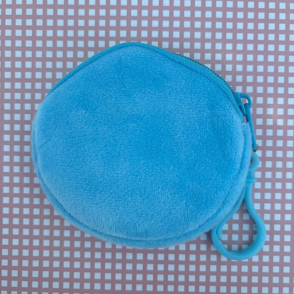 Solid Color ID Card Bag Plush Keychain Wallet New Coin Purse  Travel
