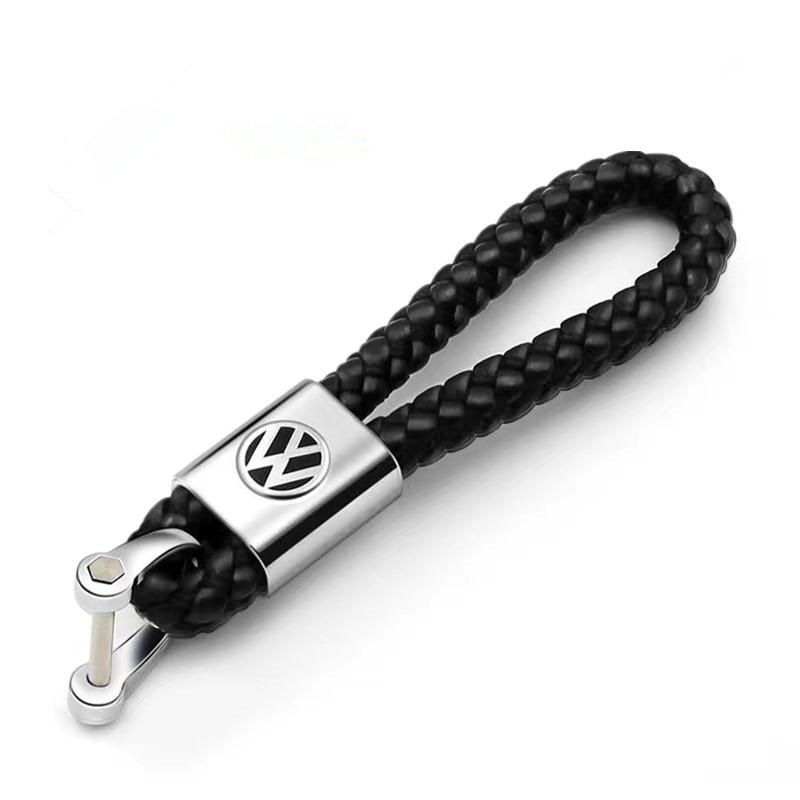 Valve Stems Caps Metal/Leather Car Styling Keychain For VW Volkswagen Golf Polo Passat Touran Jetta Key Chain Rings Accessories MF4