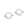 S925 Sterling Silver Diamond Planet Earrings: Trendy Japanese & Korean Style Hollow Universe Design for Women