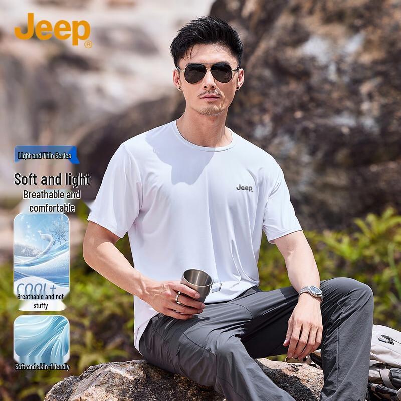 

JEEP Men s Ice-Feel Breathable Short Sleeve T-Shirt 4XL