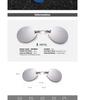 Rimless Retro Round Ultralight Clip-on Sunglasses - Matrix Morpheus Style