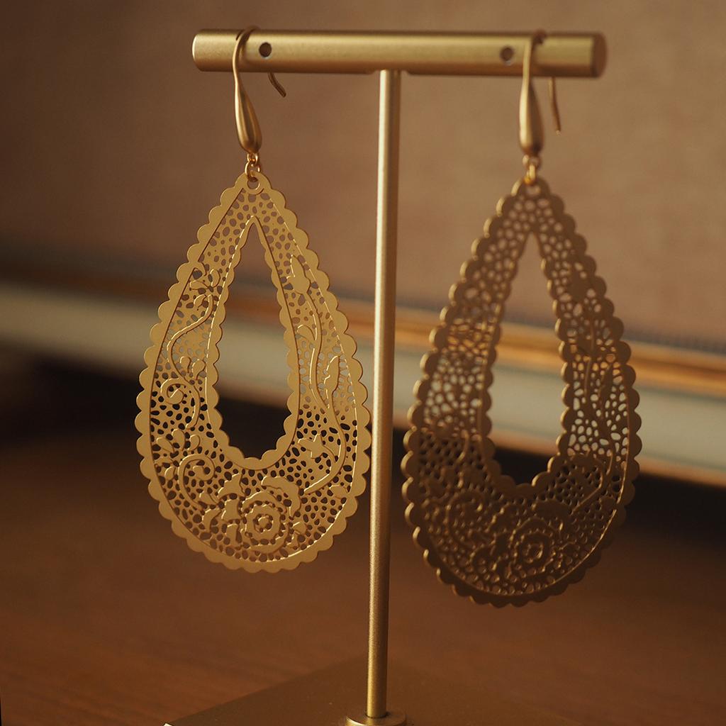 Nye Produkt Øredobber, Nisje Retro Vanndråpe Blonder Utfylt Rose Blomst Øredobber