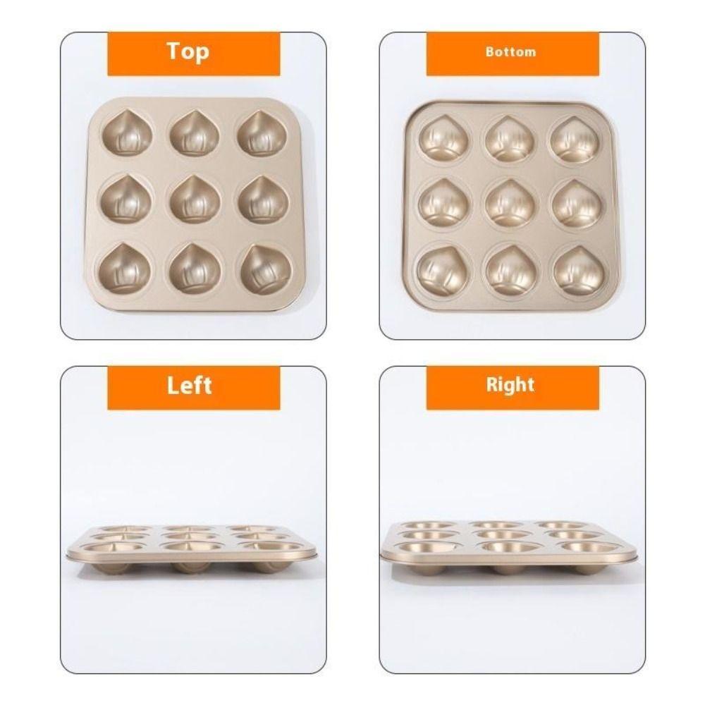 New 6/9/12 Cavity Cake Mold Chestnut Shaped Non-stick Coating Baking Tray Reusable DIY Muffins Moulds Afternoon Tea