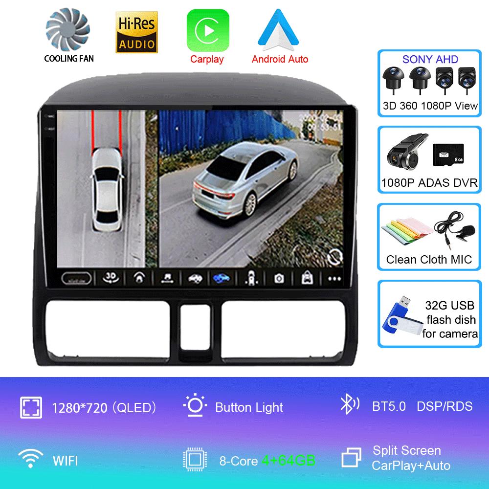 For Honda CR-V CRV 2001 - 2006 Android 14 Car Radio Multimedia Player OLED Screen Navigation GPS CarPlay Stereo 2 DIN Head Unit