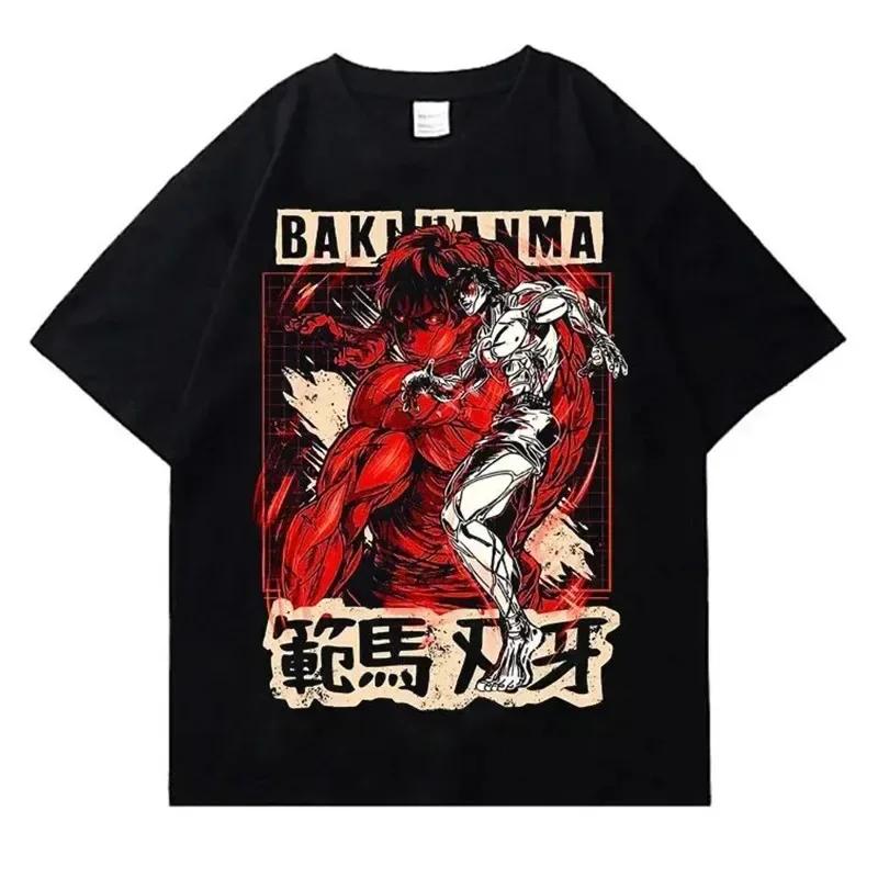 Anime Printed T-Shirt Harajuku Streetwear Summer Oversized Men Cotton Short Sleeve Tees Hip Hop Crew Neck Women Top Y2k Clothing