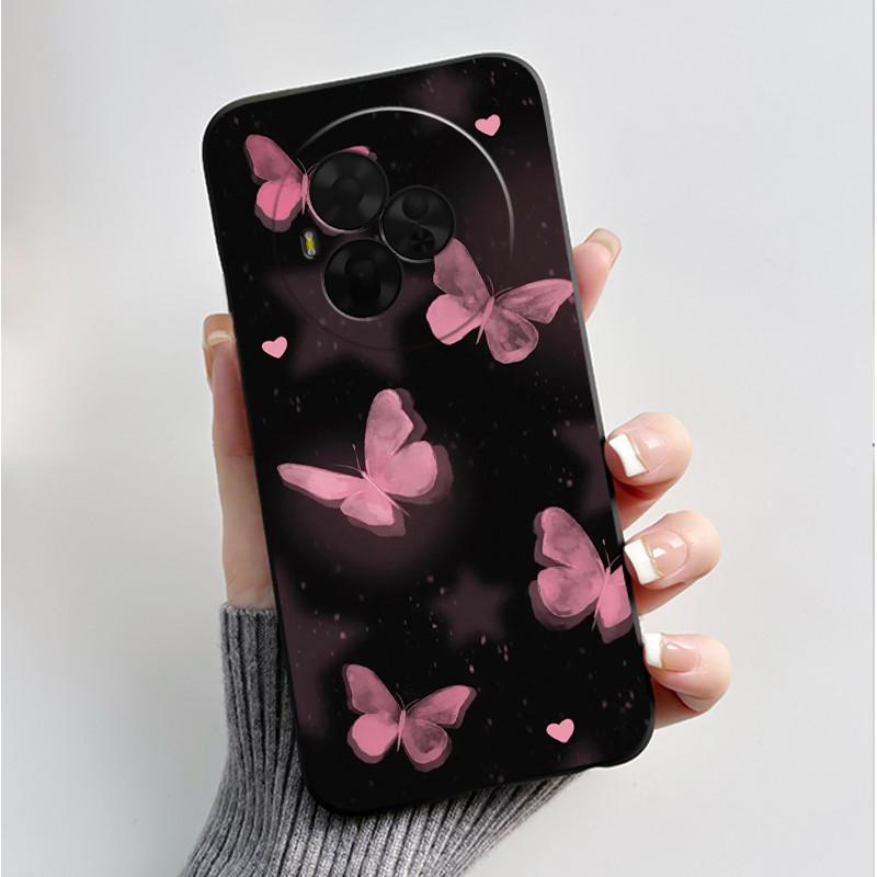 Printing Pattern Case For TCL Nxtpaper 60 Ultra Soft Silicone Black Shell Cover Cute Flower Cartoon Casing