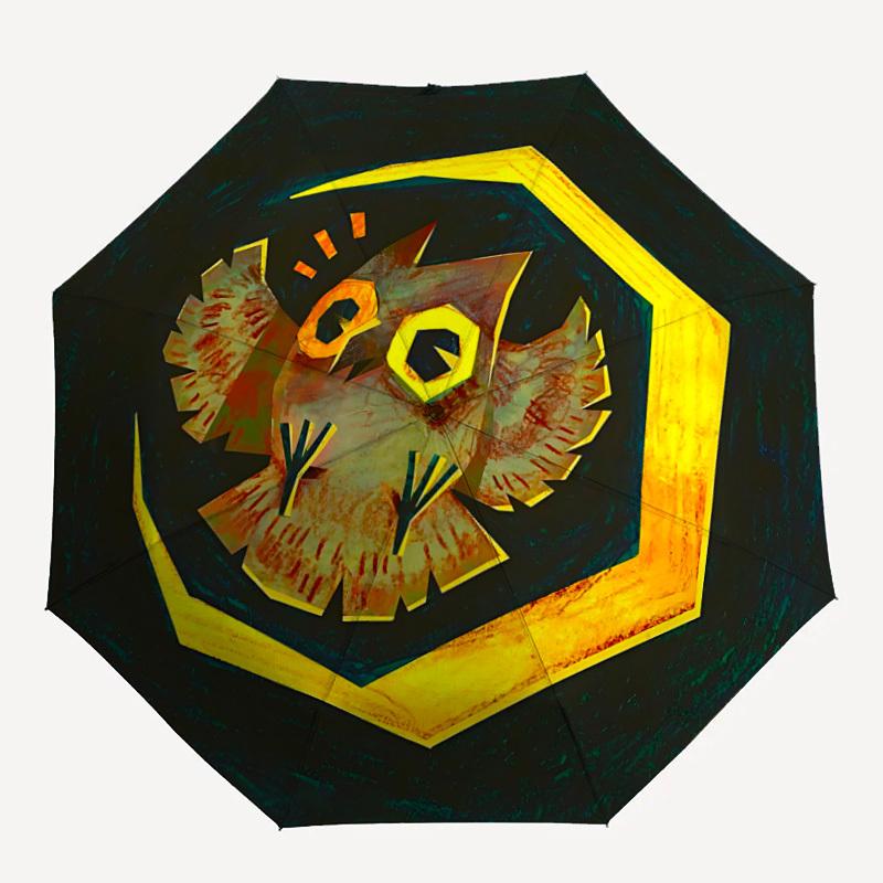 

1pc Owl Emblem Auto Open/Close Cute Umbrella Sturdy Iron Frame, Compact Travel Umbrella - Perfect Gift for Women, Men, Birthdays, Anniversar
