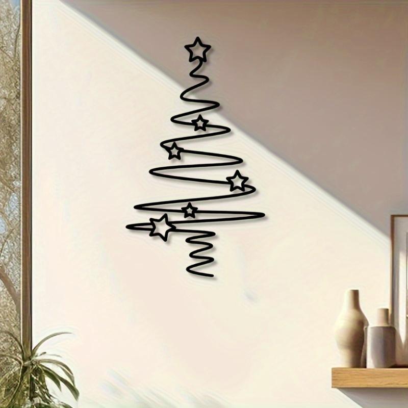 1pc Metal Christmas Tree Wall Art Holiday Decor Indoor Outdoor Star Ornaments Living Room Courtyard Garden Christmas Wall Decor
