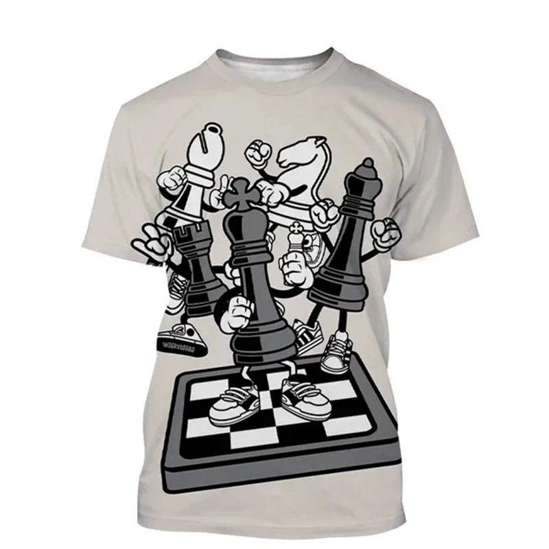 Chess T-shirt 3D Printing Design Fashion O-neck Short Sleeve Multiple Styles Tee Shirts Breathable Soft 2024 Summer y2k Tops