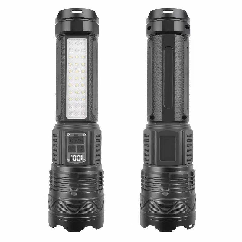 Powerful 5400mah LED Flashlight 3*18650 Battery Zoomable White Laser Torch Type-C Charging Outdoor Camping Tactical Lantern