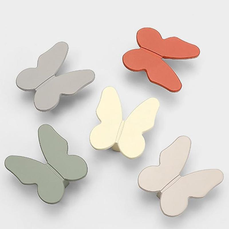 Aluminum Alloy Small Handle Wardrobe Cabinet Door Handle Creative And Simple Color Cute Butterfly Cartoon Children'S Room Handle