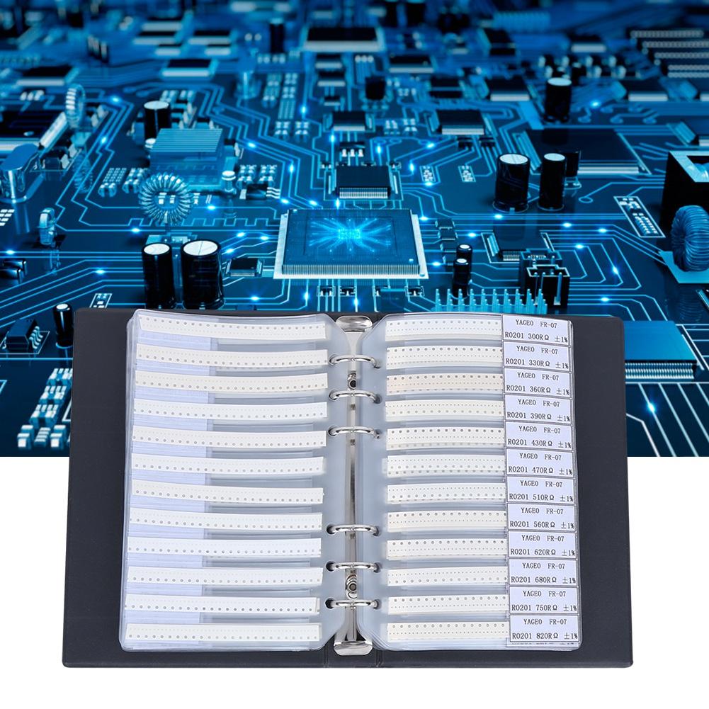 

0201 170 Набір резисторів різних номіналів Електронні компоненти Пластикова книга-зразків Чорний