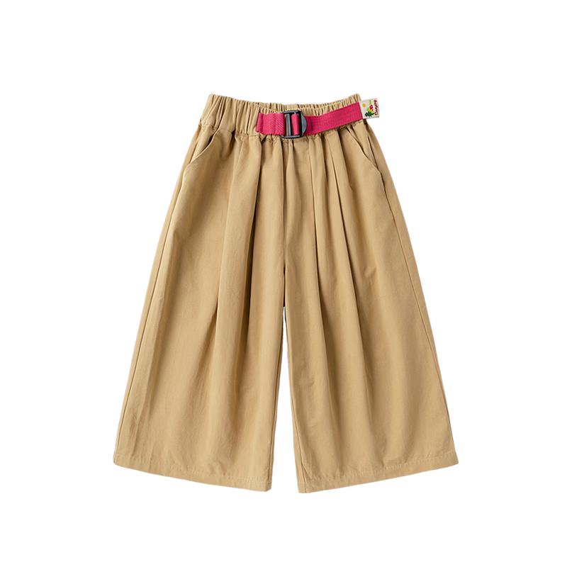 Girls  100% Cotton Wide-Leg Spring Pants 100