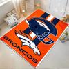 Denver Broncos Football Helmet and Logo Design Rug, Non-slip Rug Suitable for Living Room and Bedroom Sofas.