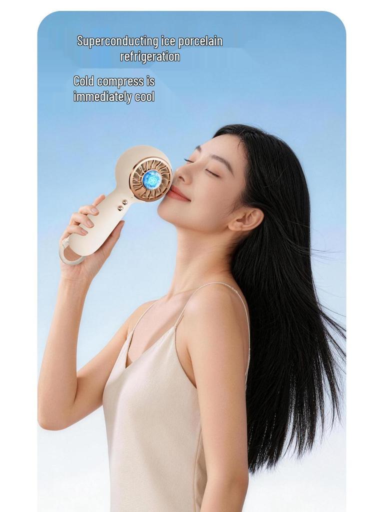 Portable Mini High-Speed USB Charging Fan with Silent Turbine and Ice Pack for Outdoor Use