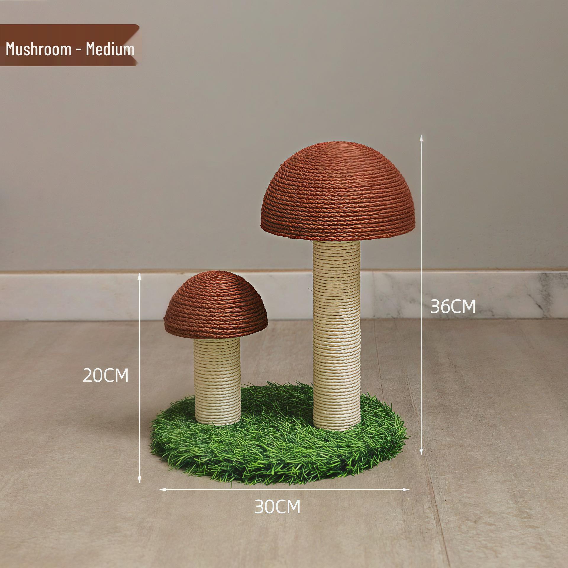Mushroom Cat Scratching Post: Vertical Claw Sharpener and Multi-Functional Sisal Toy Board.