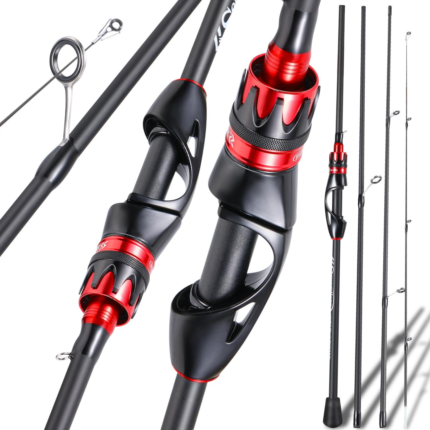 

Sougayilang портативная 4-секционная удочка 2,1 м удочка из углеродного волокна, спиннинговая удочка, рыболовные снасти Spinning