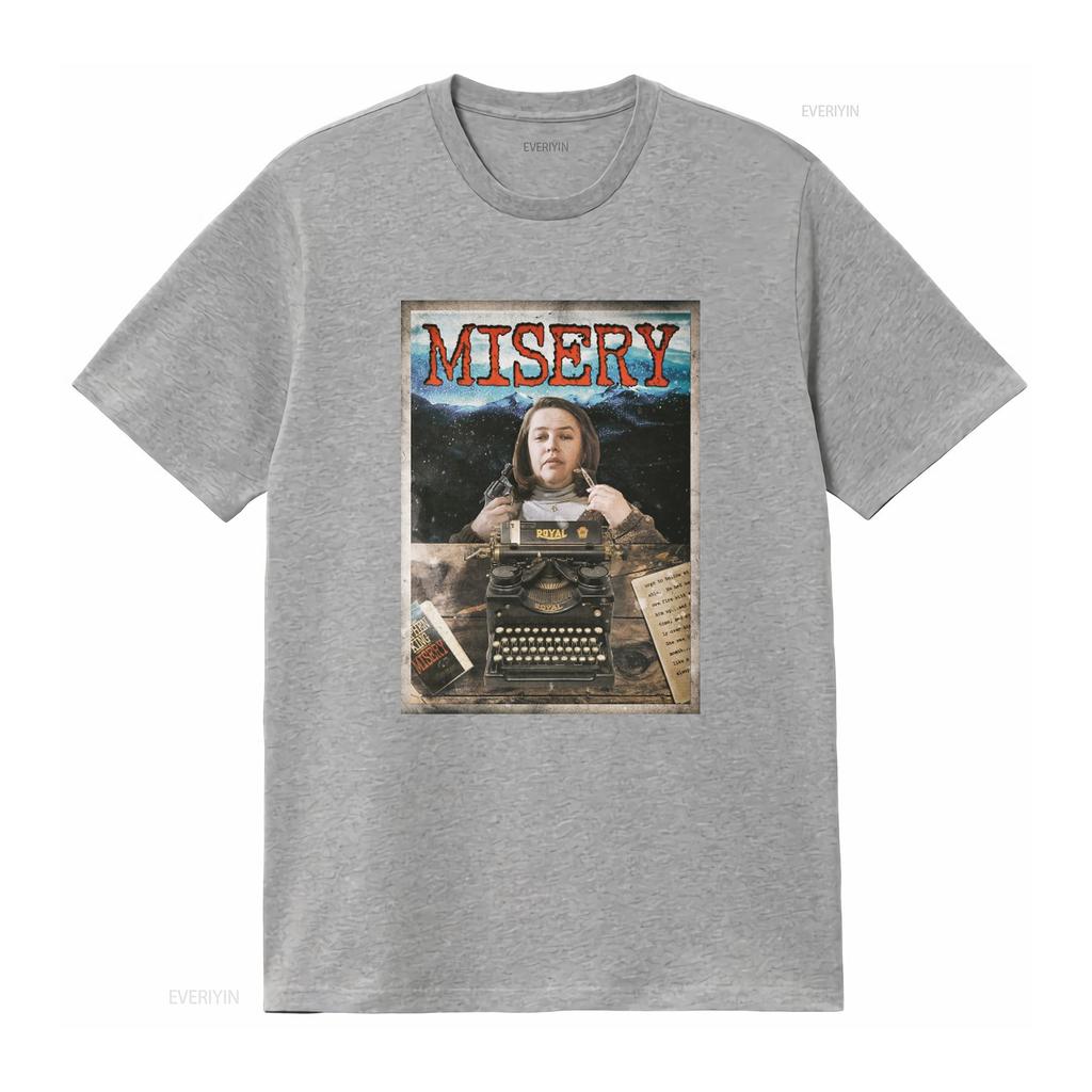 Misery Stephen King Horror Movie Inspired T Shirt Vintage Royal Typewriter Gun Design vintage Washed streetwear graphic Soft
