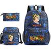 Dragon Ball Z Printed Backpack Set 3-Piece Casual School Bag For Boys And Girls Youth With Pencil Case Shoulder Bag