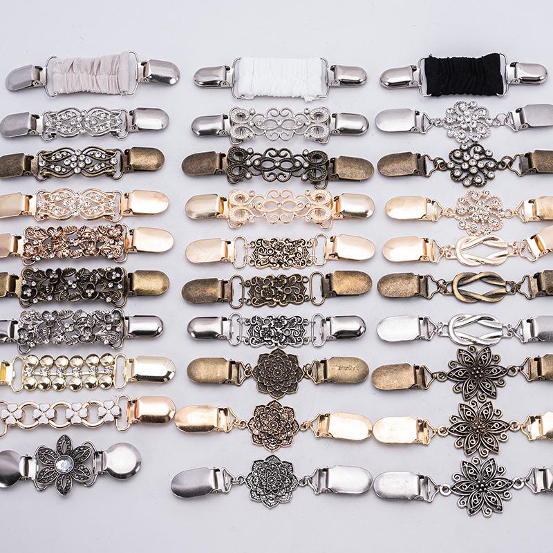 Retro spona na šál: Evropsko-americká brož na svetr a šátek s diamantovým akcentem - Slitinový doplněk proti odhalení