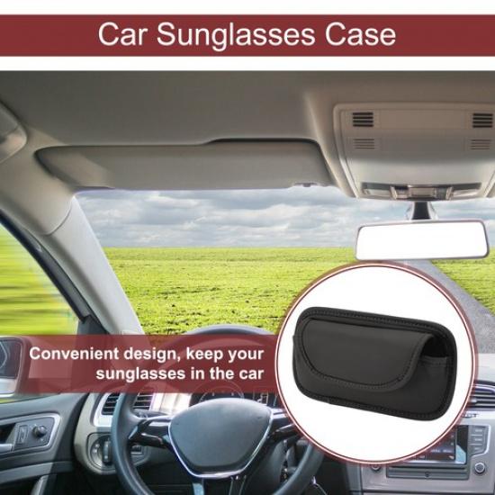 Car Sunglasses Case Eyeglasses Holder Storage Box PU Leather 215x12cm