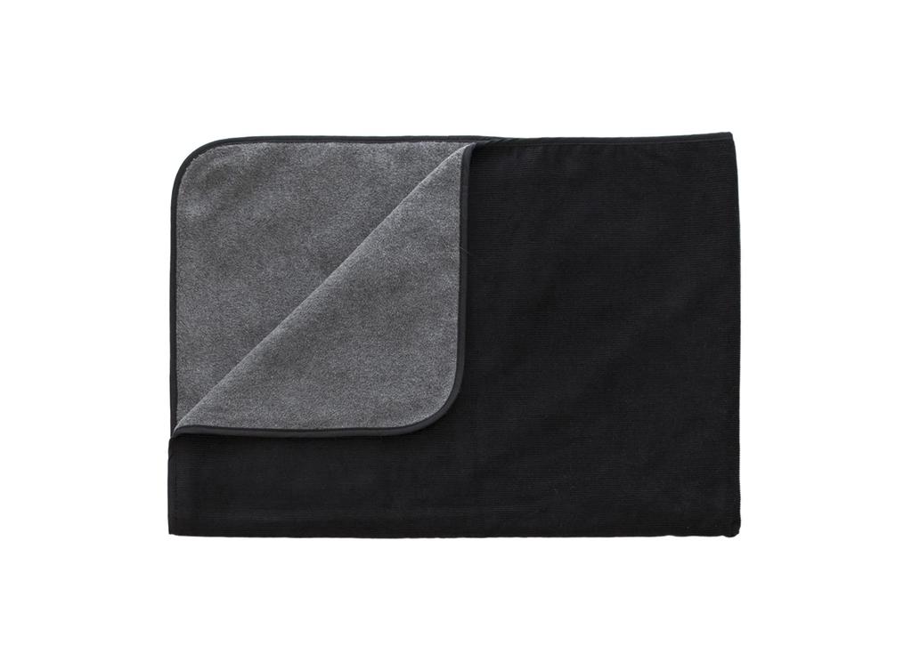 [aso] Corduroy Blanket, Warm Fleece, Made In Japan, Compact, Solid Color, BR-V262 (Black)
