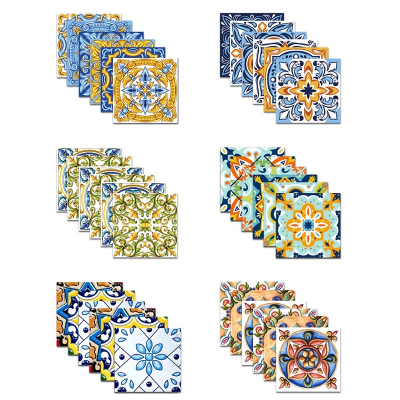 6Pcs 20x20cm Self Adhesive Tile Sticker Waterproof Oil Proof Wall Decor for Kitchen Decor
