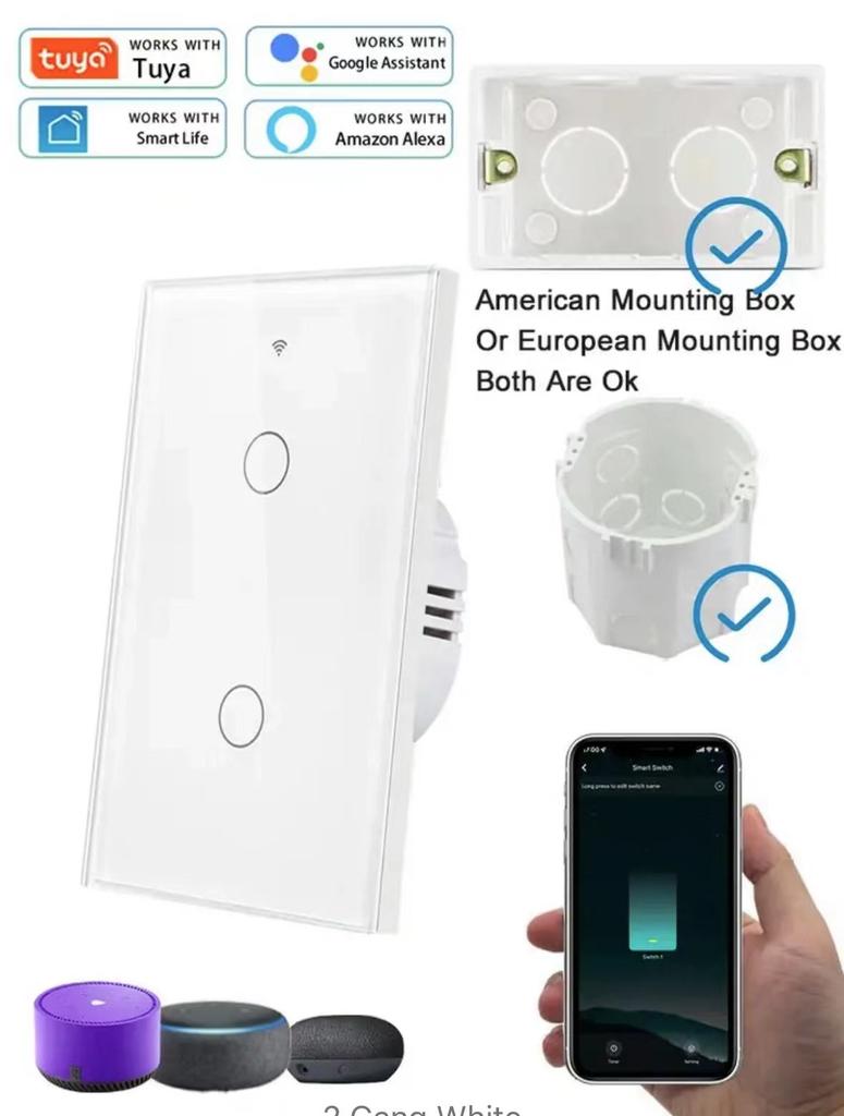 120 US standard WiFi switch, single fire and zero fire universal, graffiti smart APP mobile phone control light switch