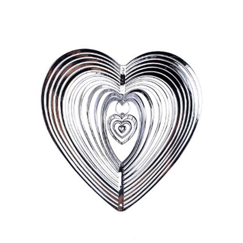 Geometric Art Heart Wind Spinner Yard Art Beating Heart Wind Spinner Balcony Outdoor Garden Decoration Ornament Dream Catcher