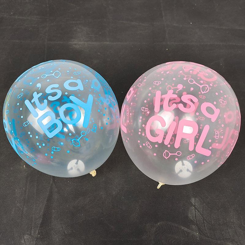 Boy Girl Balloon Girl Boy Gender Reveal Transparent Full Flower Balloon Birthday Supplies 100pcs 